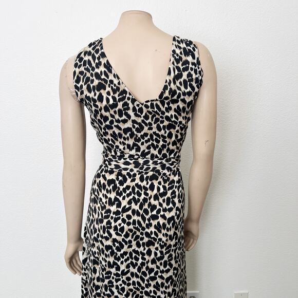 [Gigi Parker] Leopard Animal Print Twisted High Neck Knot Halter Midi Dress XL - Picture 4 of 10